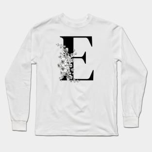 E alphabet Botanical cherry blossom sakura flowers Long Sleeve T-Shirt